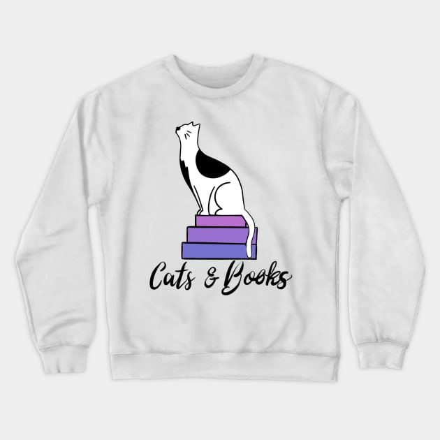 Cats and Books Crewneck Sweatshirt by Sophie Elaina